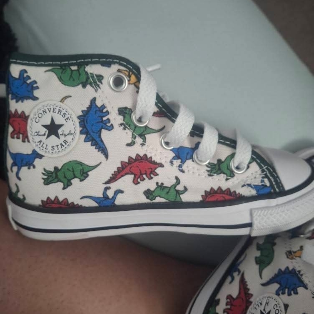 Converse Kids' High-Top Sneakers with Dinosaur Print - Multicolor